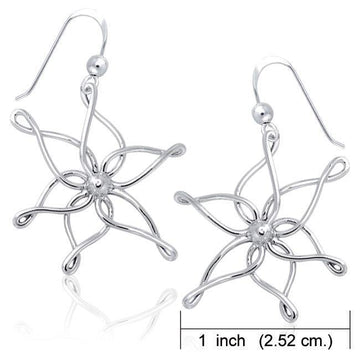 Organic Star Shape Silver Earrings TER1140 - Jewelry